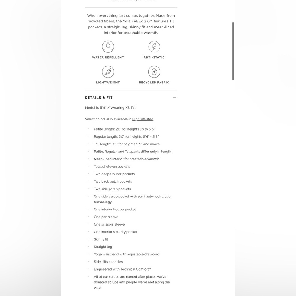 Figs Lined Yola Skinny Scrub Pants - Picture 7 of 7